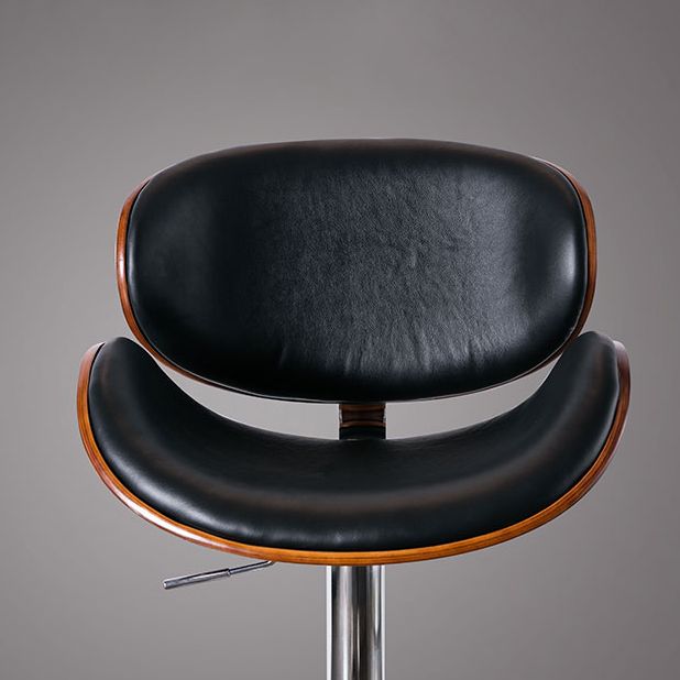 Contemporary Style Bar-stool Adjustable Leather Counter Bar Stool with Metal Legs
