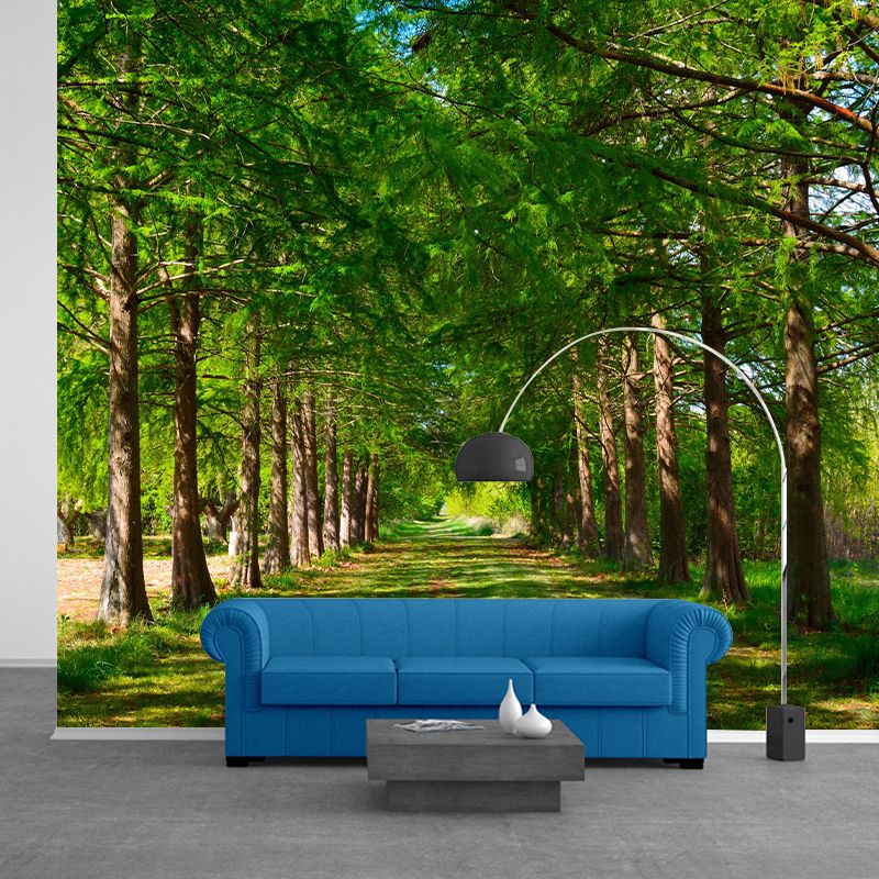 Contemporary Cypress-Trees Landscape Home Mural Mildew Resistant Wall Decor for Bedroom