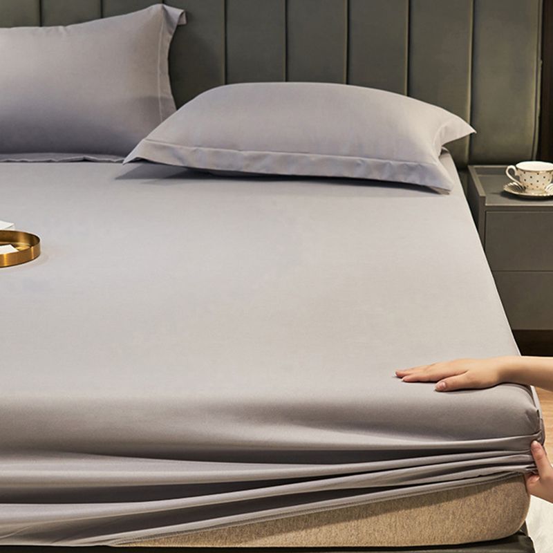 Plain Weave Sheet Solid Color Bed Sheet Breathable Cotton Fitted Sheet