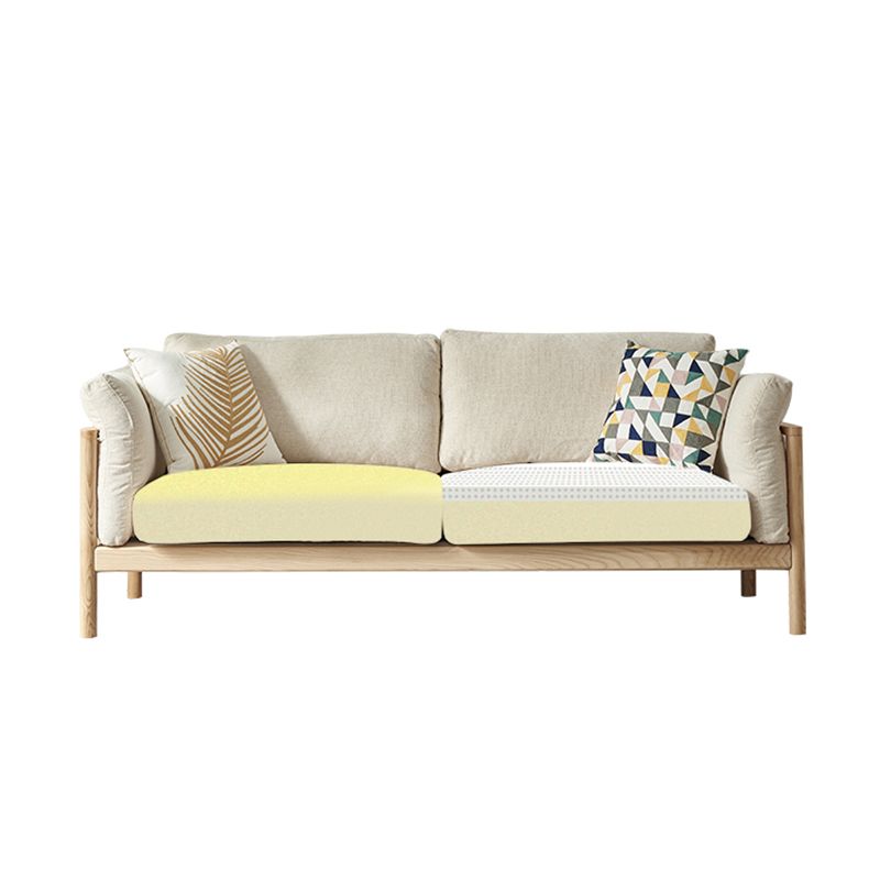 Modern Cotton Sofa Loose Back Sofa 32.6"W with Pillow Top Arm