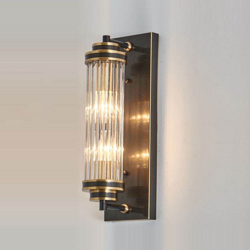Modern Style Cylinder Shape Wall Light Crystal 2 Light Sconces for Bedroom