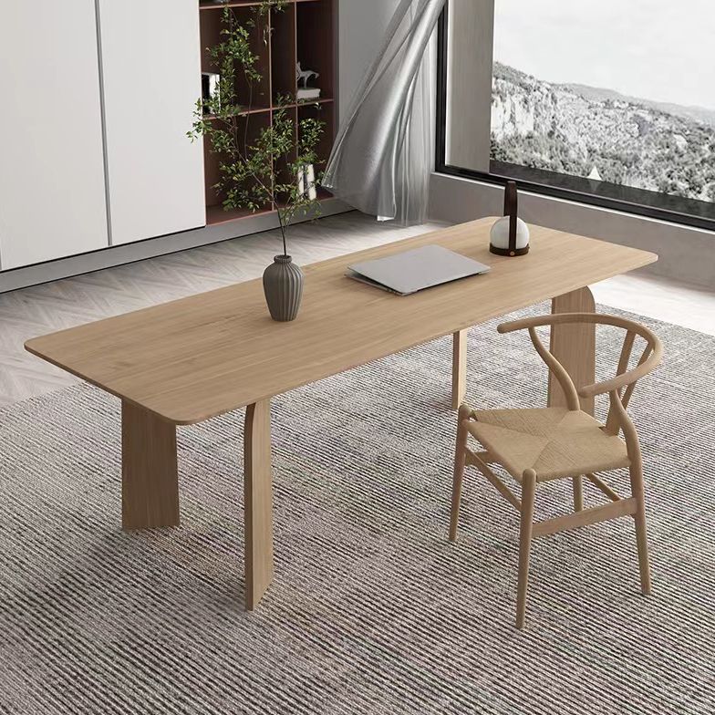 Modern Rectangle Dinette Set 1/2/4/5/6/7 Pieces Indoor Solid Wood Dining Table Set