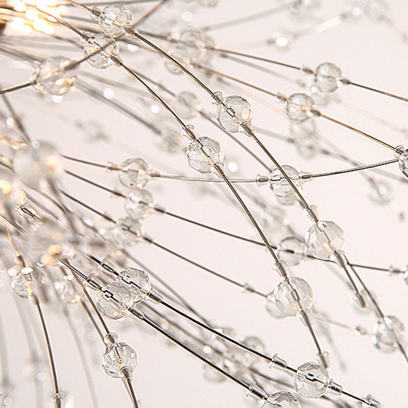 Lámpara de lámpara de forma de globo de forma nórdica lámpara de araña de luciérnagas para sala de estar