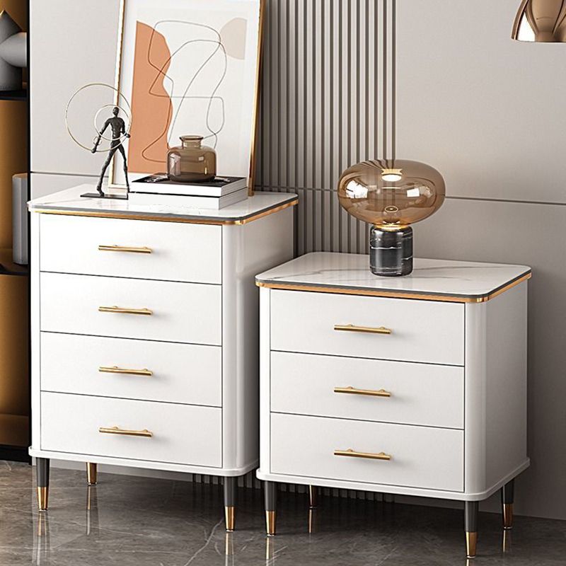 Contemporary Glam Storage Chest Marble Storage Chest Dresser for Home