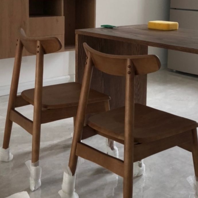 Modern Style Solid Wood Chairs Kitchen Dining Open Back Side Chair Set