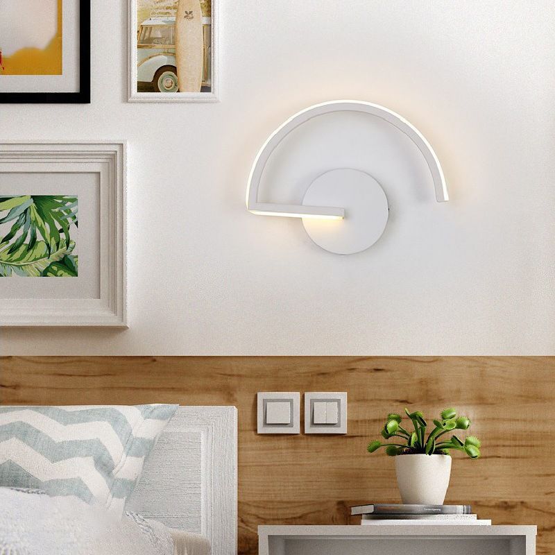 1-Light LED Wall Mount Light Simple Wall Sconce Light with Acrylic Shade for Bedroom
