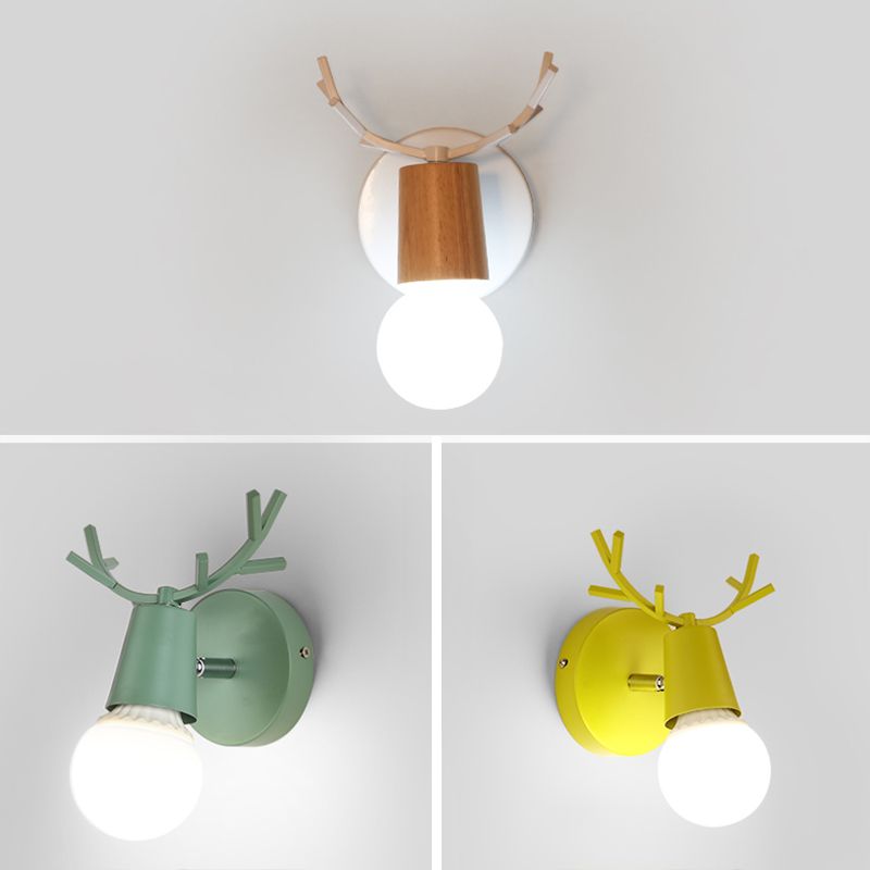 1 Light Wall Sconce Simple Macaron Style Wall Mount Lamp for Living Room