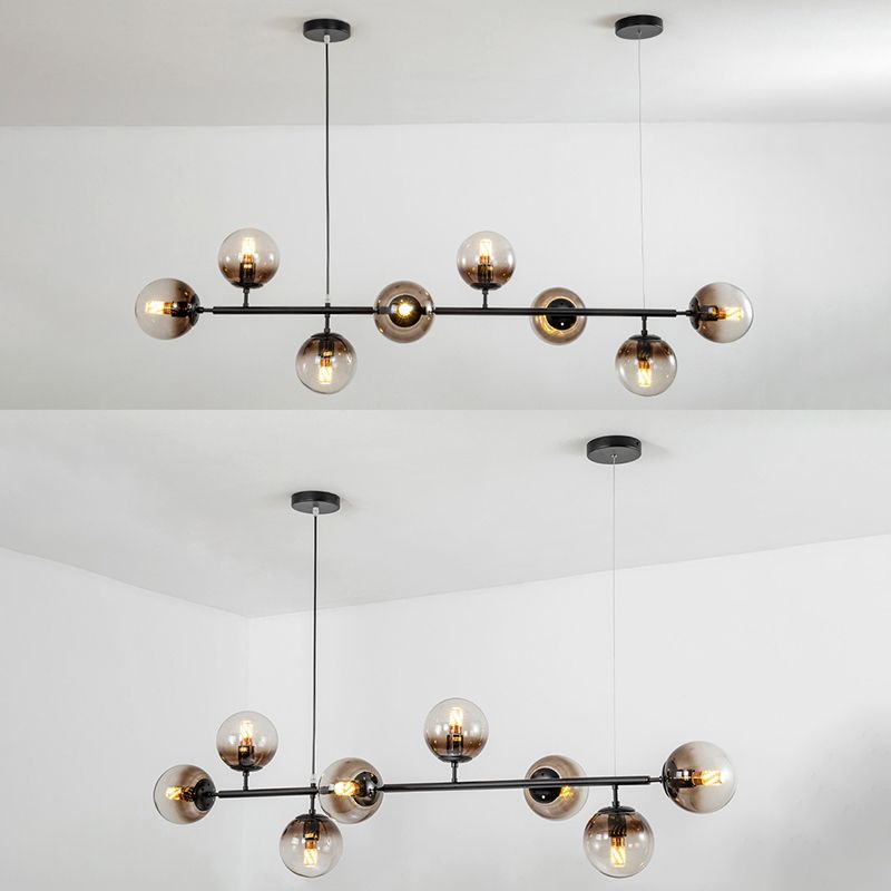 Glass Globe Island Chandelier Light Contemporary Style Chandelier Lighting Fixture