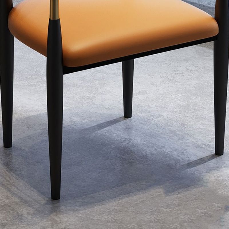 Faux Leather Dining Arm Chair Kitchen Open Back Dining Side Chair