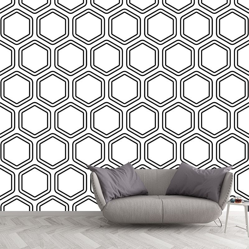 Customized Illustration Geometry Moisture Resistant Wall Mural for Reading Room