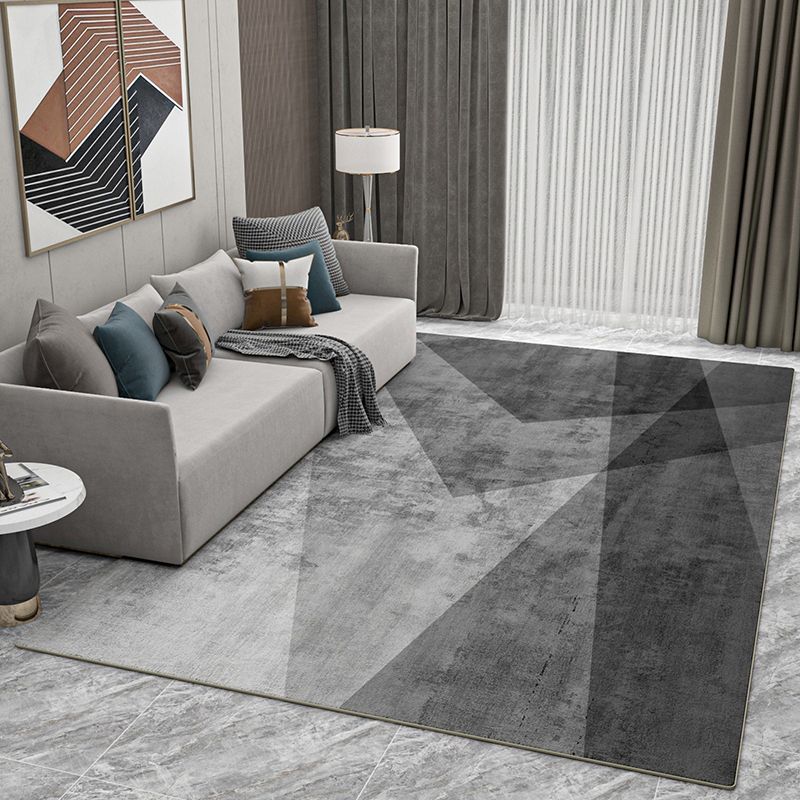 Relaxing Geometric Pattern Rug Polyester Area Carpet Stain Resistant Indoor Rug for Living Room