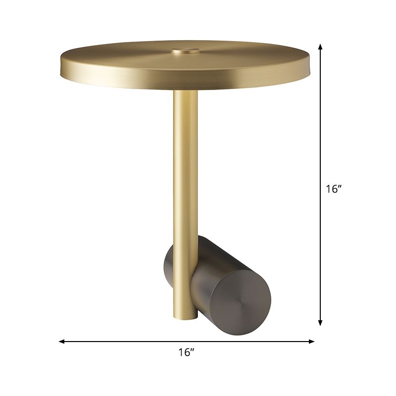 Éclairage de table d'or de table de nuit à LED post-moderne avec de l'ombre en métal pour salle d'étude