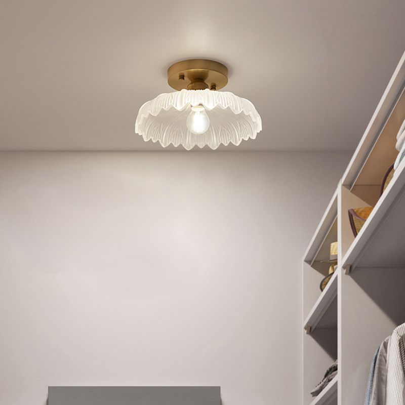 One-Light Vintage Ceiling Light Brass Metal Ceiling Mounted Fixture