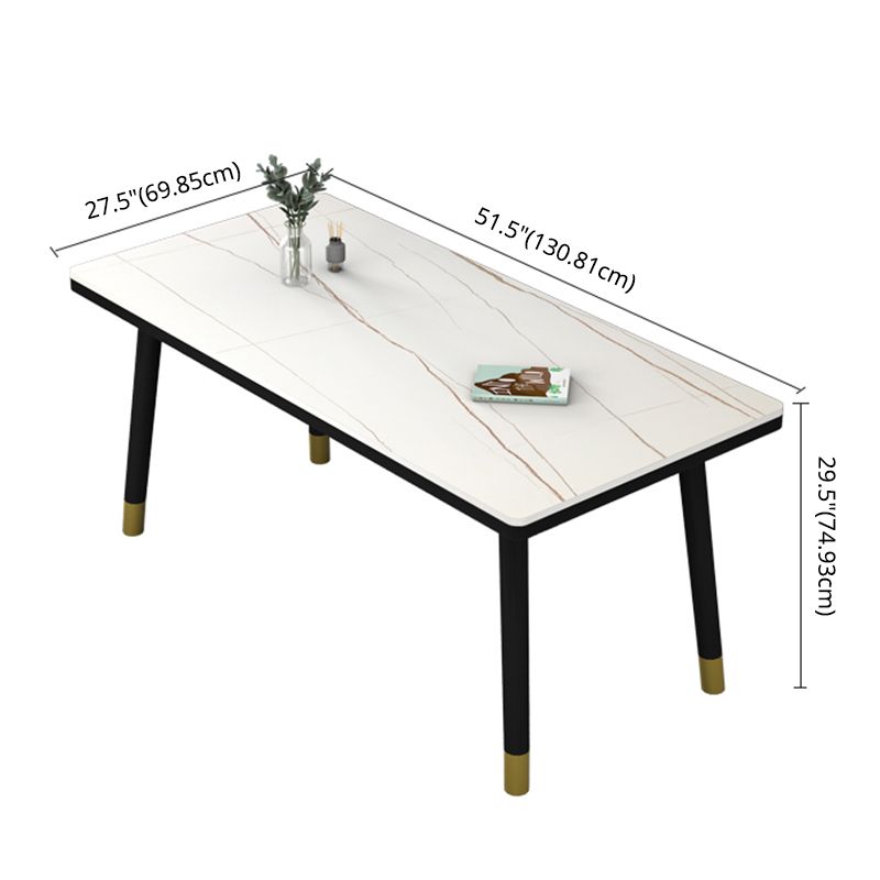 Dining Room Set Nordic Sintered Stone Rectangular Dining Table with Trestle Base