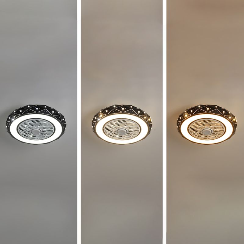 1 Light Ceiling Fan Light Modern Style Metal Ceiling Fan Light for Bedroom