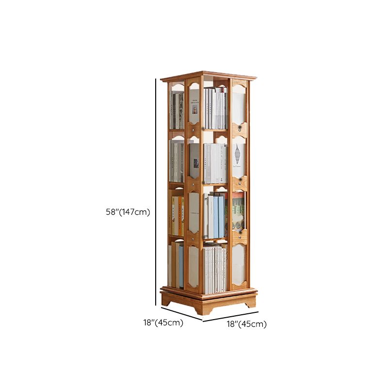 Modern Style Open Back Bookshelf Standard Solid Wood Bookcase with Shelves