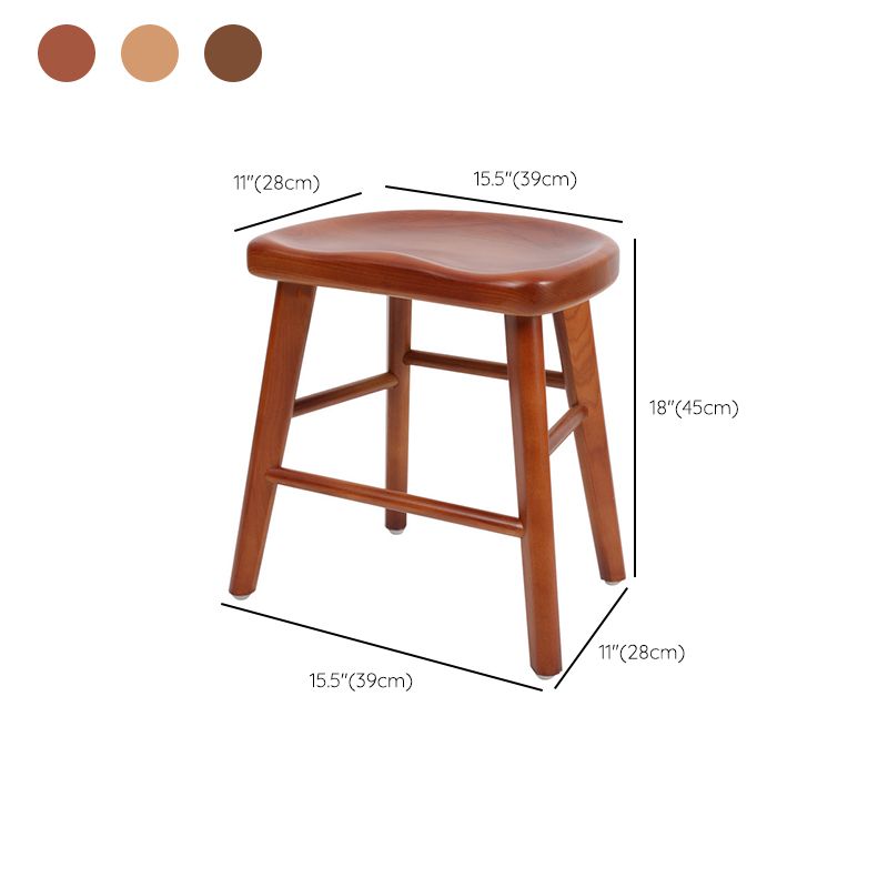 Contemporary Style Solid Wood Home Stool Matte Finish with Footrest