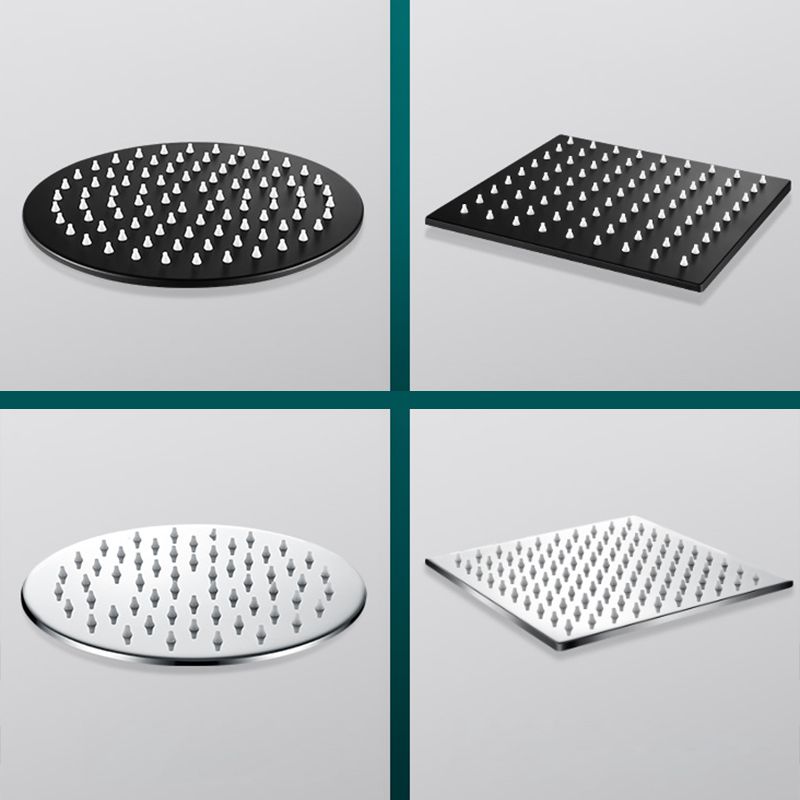 Black Round Fixed Shower Head Modern Style Wall-Mount Showerhead