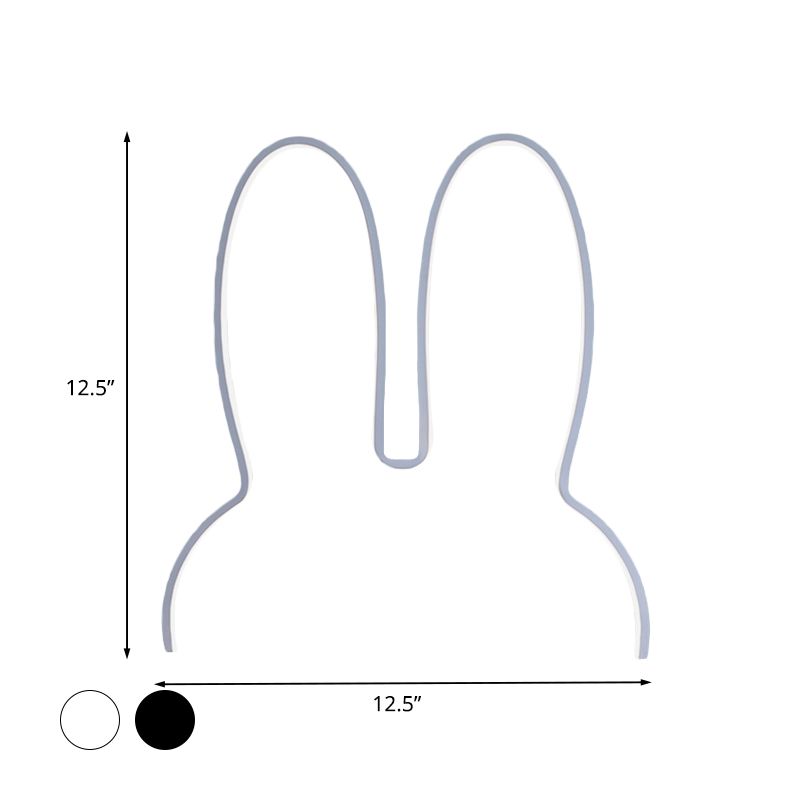 Cartoon konijn frame wand sconce verlichting acryl led bedmuurlamp barmant in wit/zwart