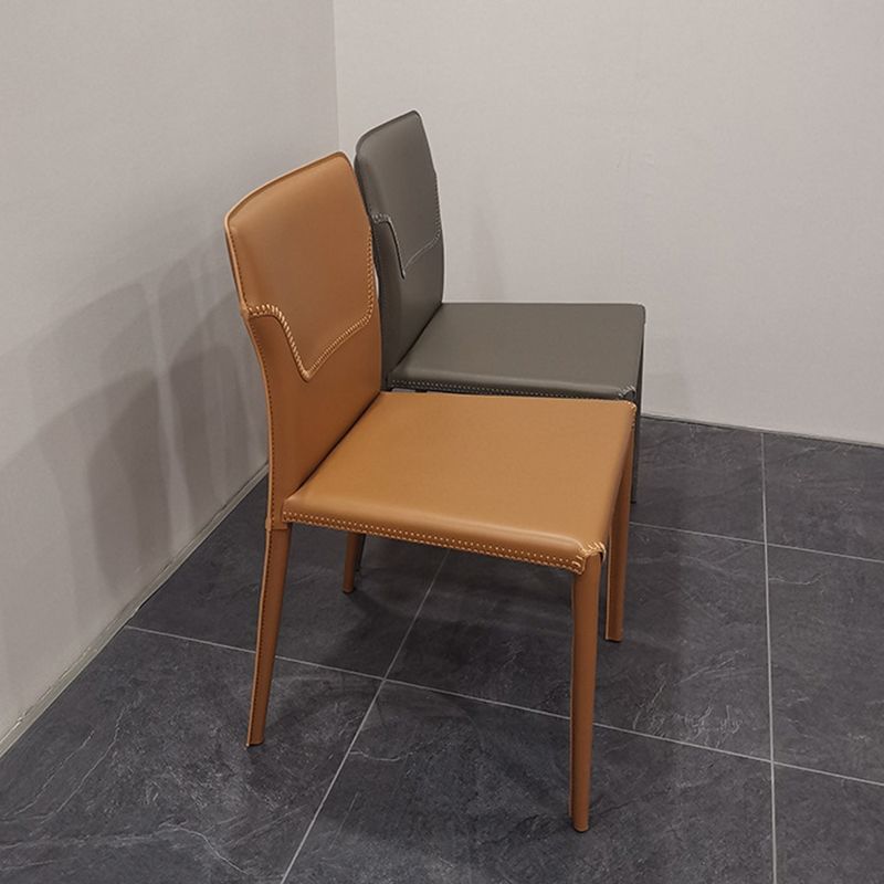 Contemporary Upholstered Dining Chair Faux Leather Kitchen Dining Armless Chair
