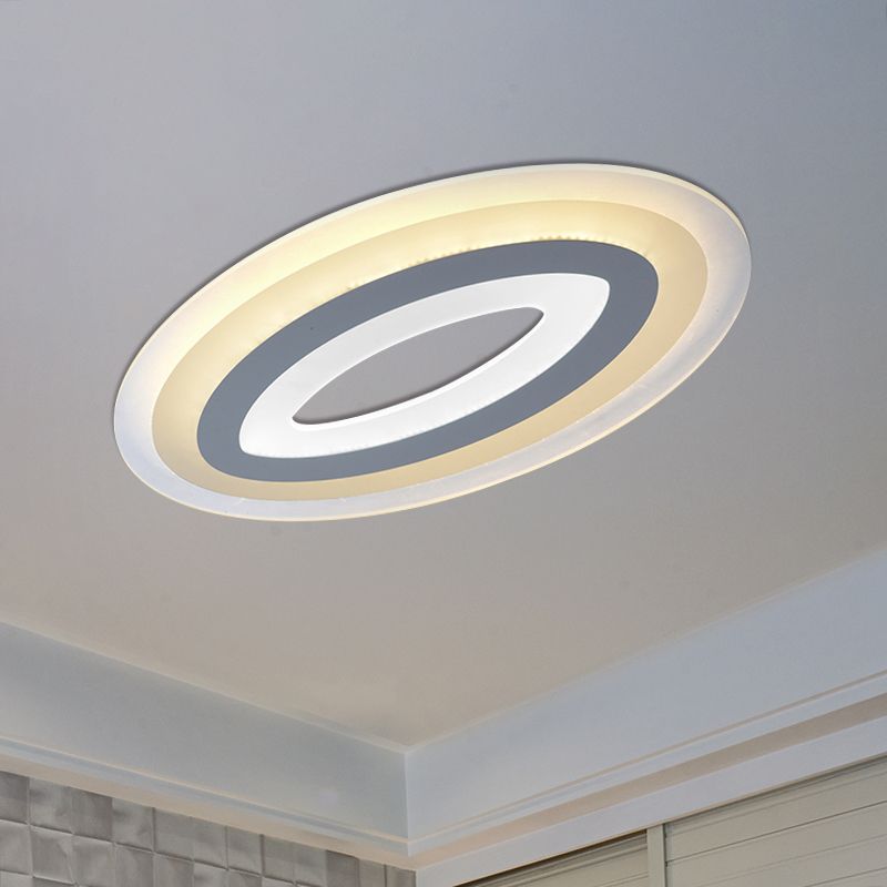 Acrylic Oval Ceiling Light Fixture Modern LED Flush Mount Lamp in Warm/White, 23"/27"/34.5" Wide