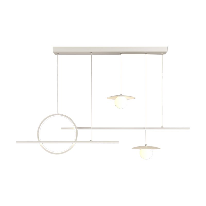 Modern 2/3/5-Light Kitchen Island Lighting White Shaded Island Pendant Lighting