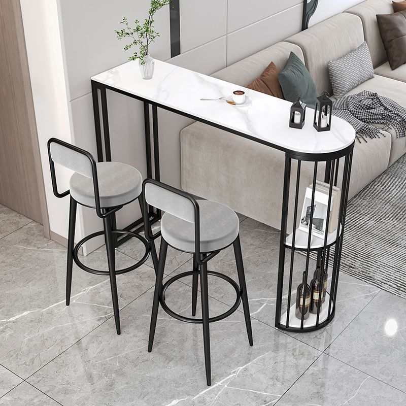 Modern 1/2/3 Pieces Bar Table Set Stone Counter Table with High Stools for Living Room