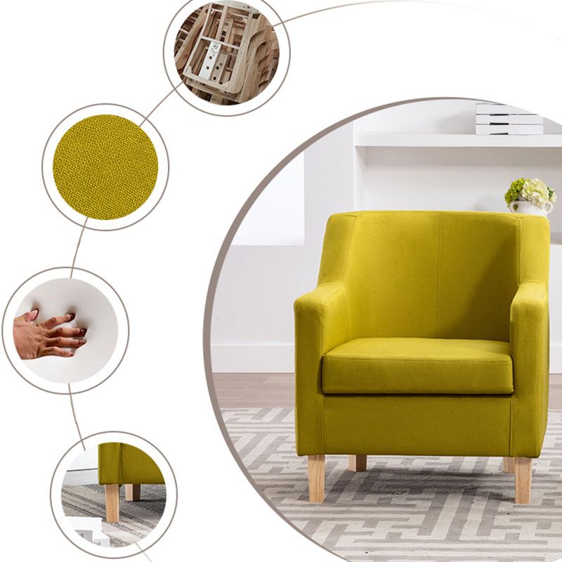 27.5"Wide Linen Arm Chair with Pillow Back and Basic Four Legs