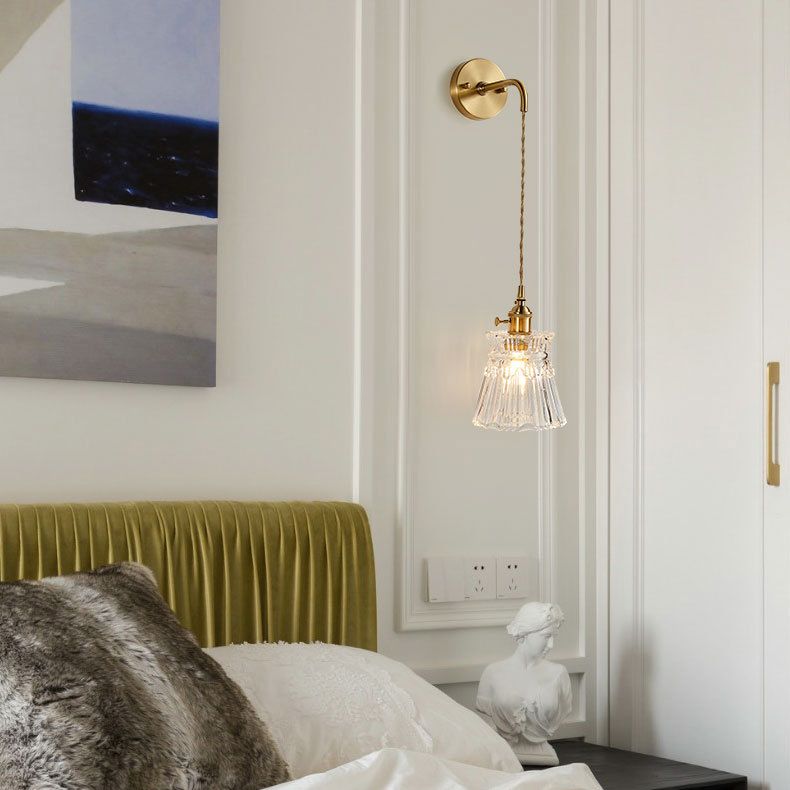 Nombra a campana a coste semplicità lampada a parete in ottone lampada da parete a 1 luce con design a interruttore rotante