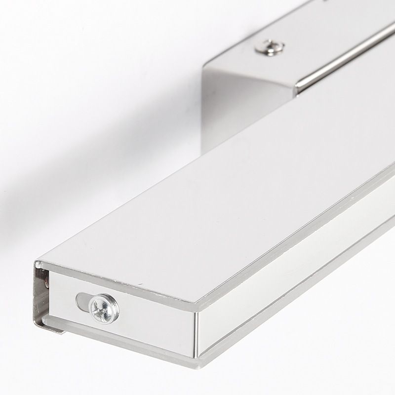 Rettangolo bianco vanità luce moderna in acciaio inossidabile a monte a muro per bagno