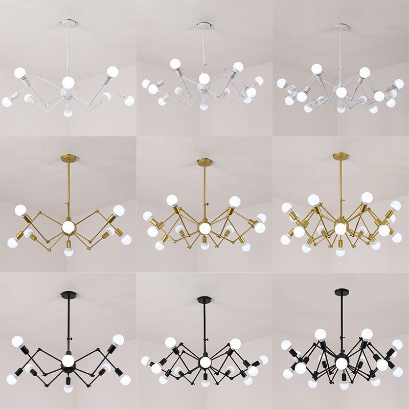 Luminaire en métal lustre lux de style loft araignées de vêtements de vêtements de plafond