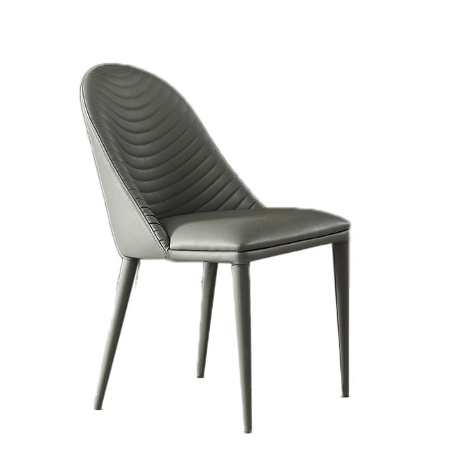 Contemporary Style Dining Chairs Armless Dining Chairs with Metal Legs for Kitchen