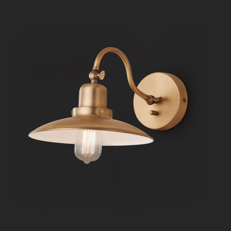 Industrial Wall Sconce Dome Shape Wall Light with Metal Shade for Living Room