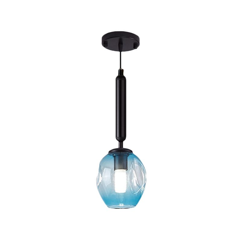 TULIP LEVILLE LEVILLAGE BLUE / FUMET GREN GREY VREILLE DIMPLE 1 LUMIÈRE LAMPE MODERNIST PRENDANT LE PRENDANT EN NOIR / OR