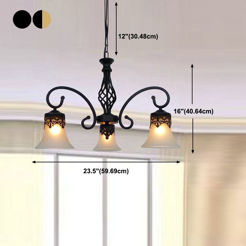 Bell Chandelier Lights Glass Chandelier Pendant Light pour le salon