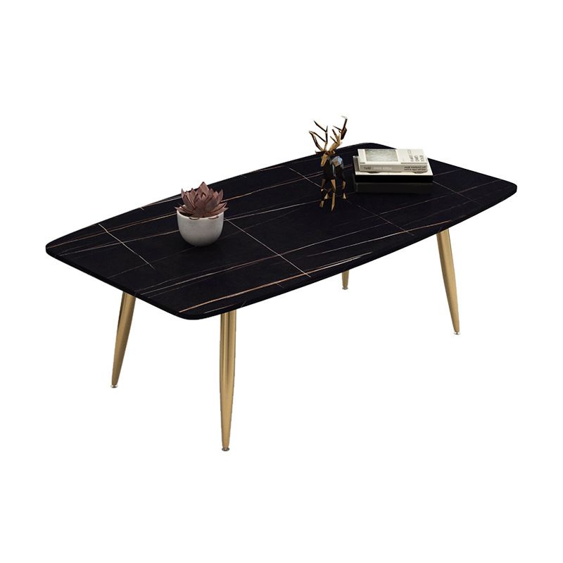 Rectangle Slate Coffee Table Glam 4 Legs Coffee Cocktail Table