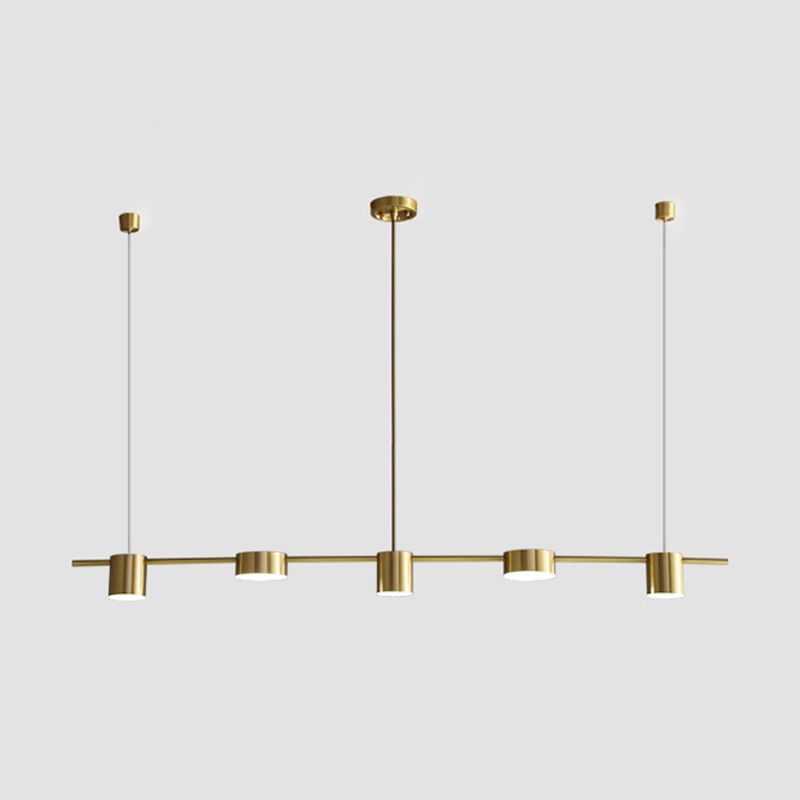 Luces colgantes de isla de metal de isla de cilindro de estilo contemporáneo