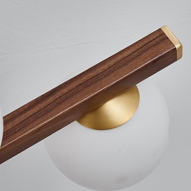 Modern Simple Ceiling Lamp Wooden Ball Shape Shade Ceiling Light for Living Room