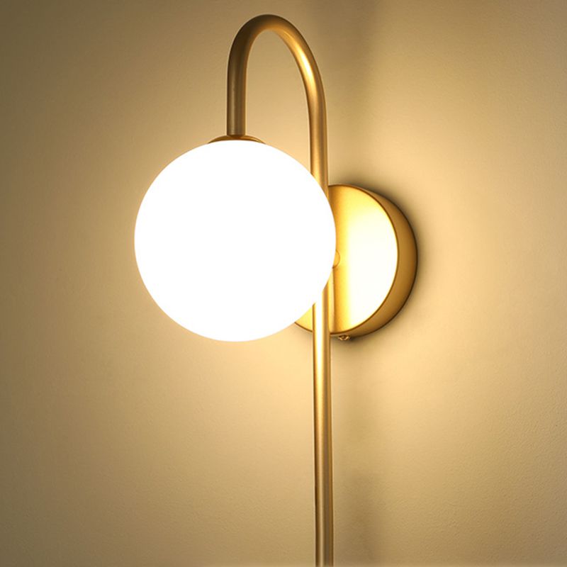 Modern Minimalist Style Spherical Wall Mount Light Fixture 1 Light Sconce Lights with Glass Shade
