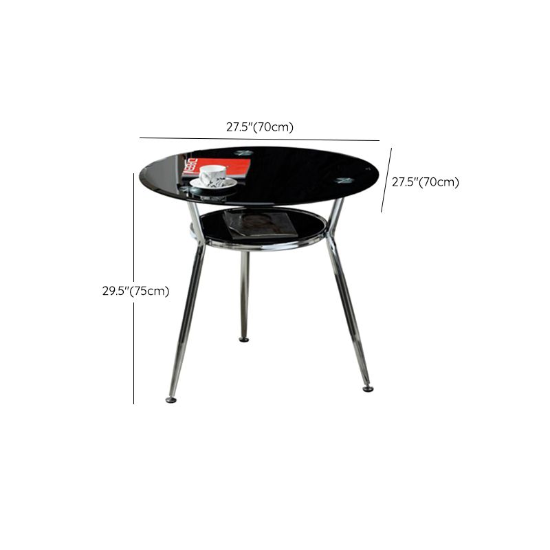 4 Pieces Modern Round Tempered Glass Top Dining Set for Home