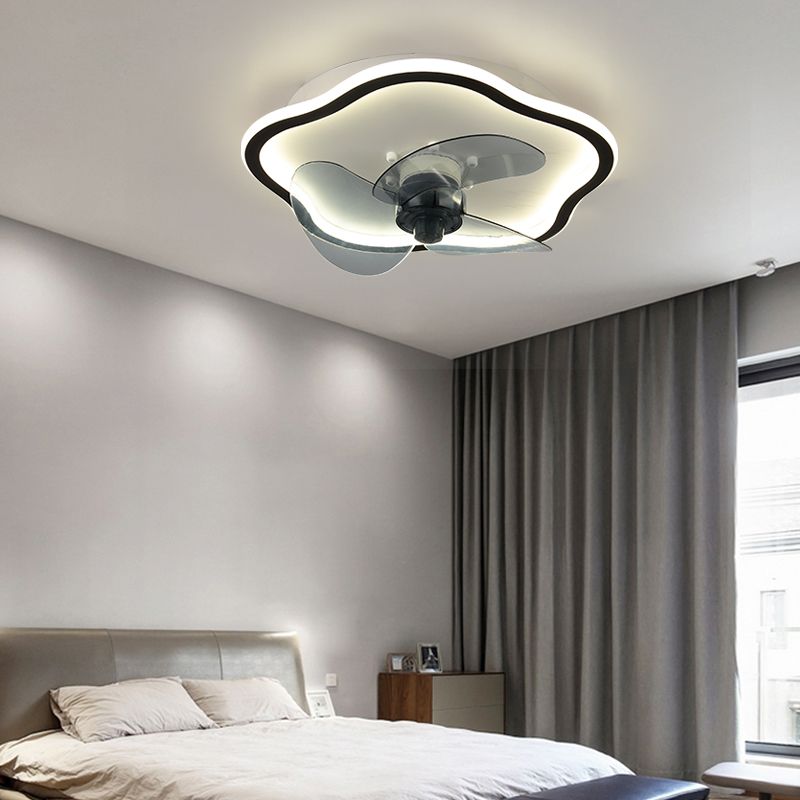 1-Light Ceiling Fan Light Modern Style Metal Ceiling Fan Lighting for Bedroom