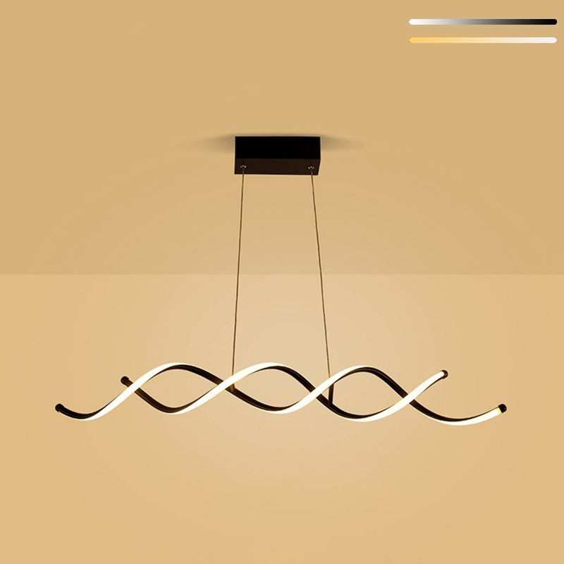 La luce moderna di Isola LED Minimalist Frestato in alluminio Luce a sospensione lineare con ombra silicone