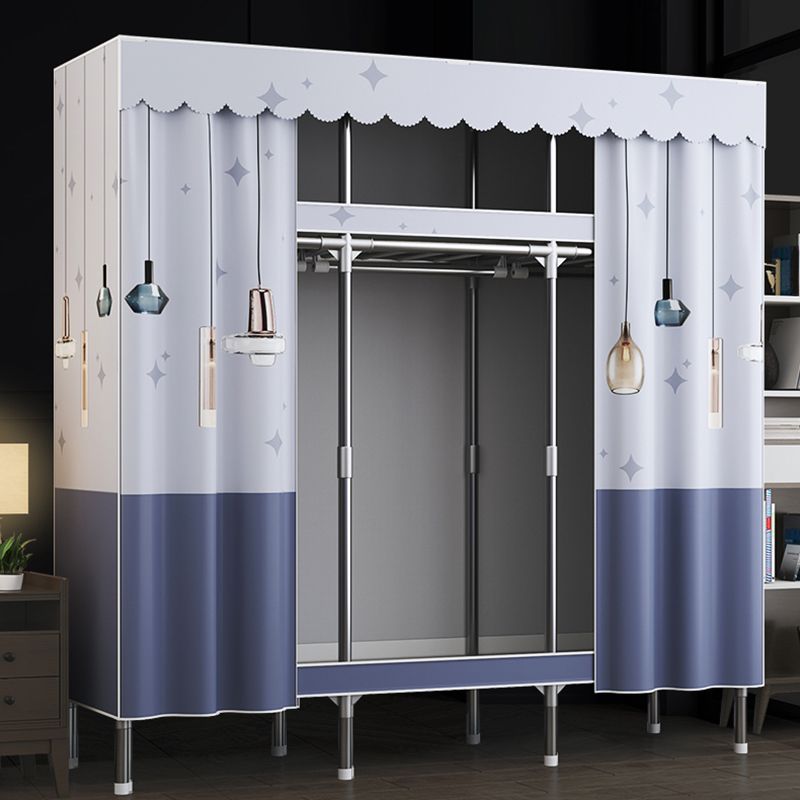 Modern Style Wardrobe Metal Wardrobe Closet with Garment Rod