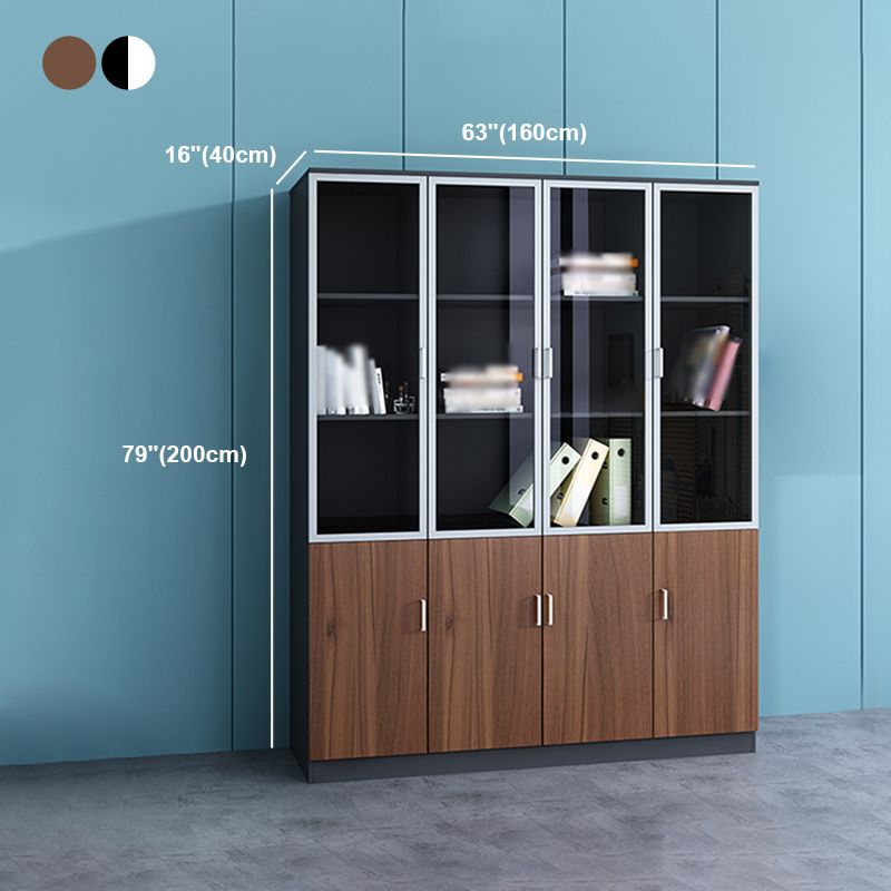 Contemporary Style Bookshelf for Home Office Study Room Bookcase with Door