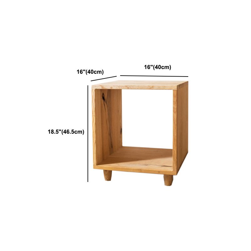Wooden Night Table Modern Solid Wood Nightstand with Lower Shelf