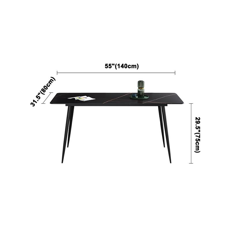 Sintered Stone Industrial Dining Table 4 Legs Base Rectangle Table for Home