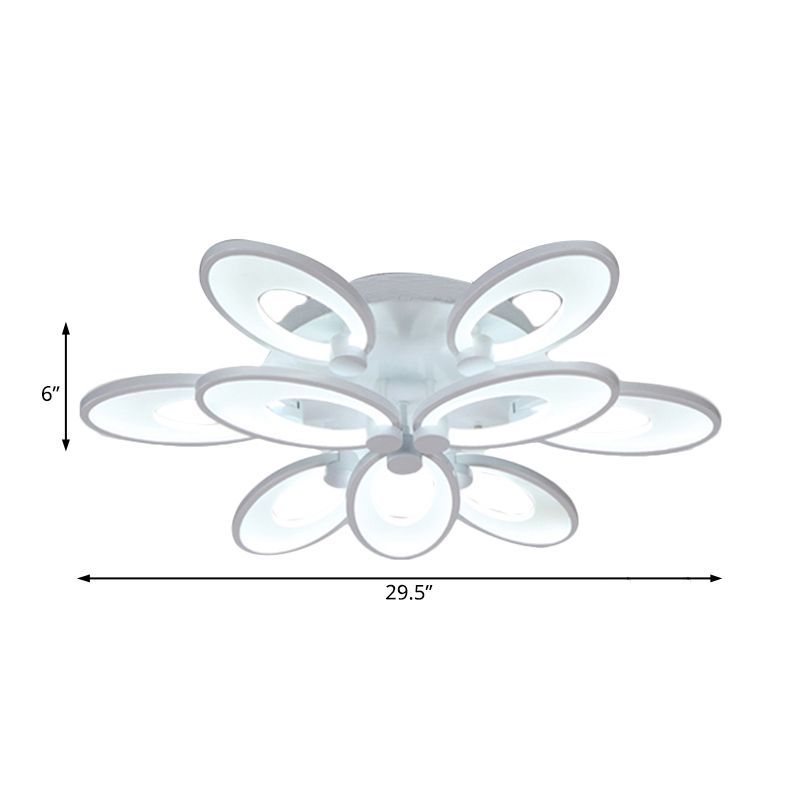 Flores Comedor de comedor Filos de montaje LED acrílico 4/6/9 Luces accesorio montado en el techo moderno en luz cálida/blanca/natural