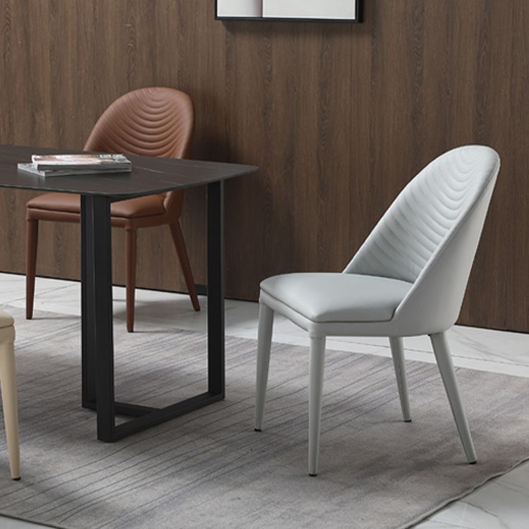Upholstered Dining Side Chair Faux Leather Dining Accent Chair