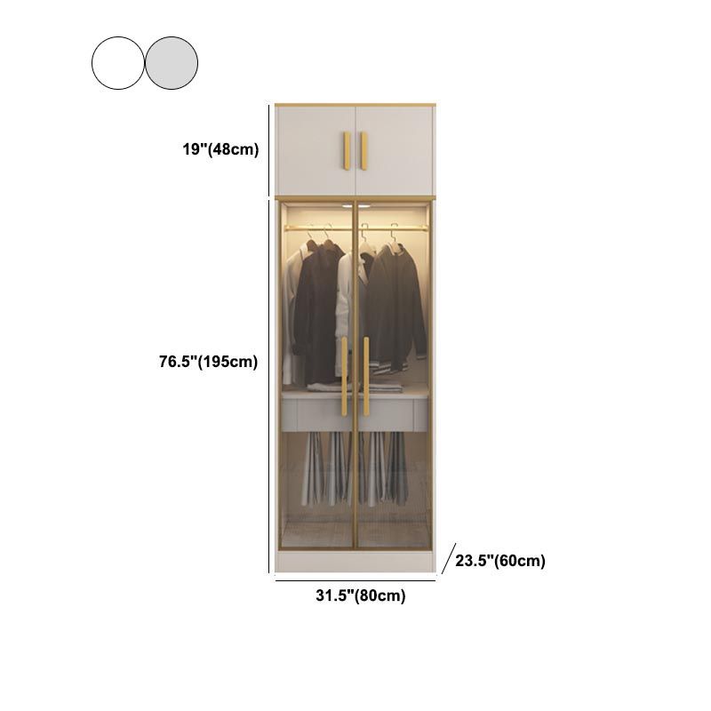 Contemporary Style Wardrobe Wooden Wardrobe Closet with Drawer