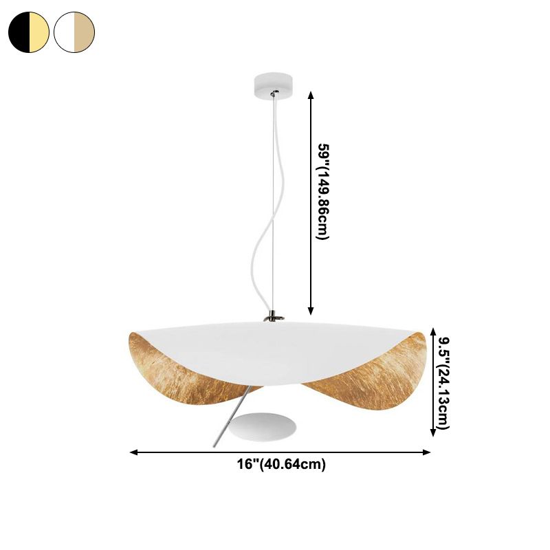 Lampe suspendue à LED d'or dans le pendentif en fer laqué moderne de style artistique pour salle à manger